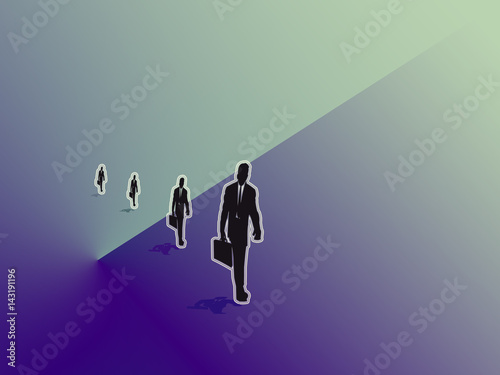 Uomini e Lavoro,grafica computerizzata immagine di uomini che si recano a lavoro photo