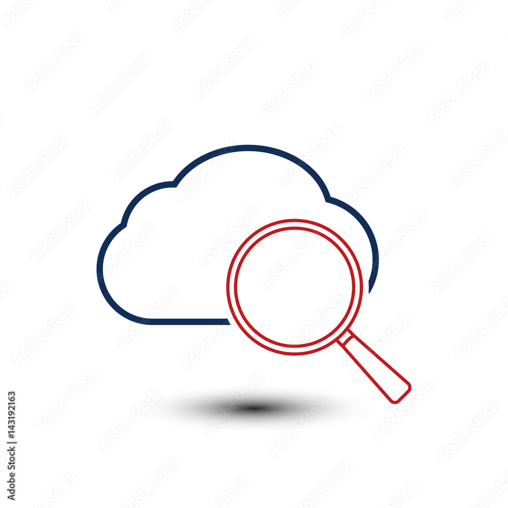 Search cloud icon vector illustration cloud computing find data storage icon Search cloud icon vector illustration cloud computing find data storage icon