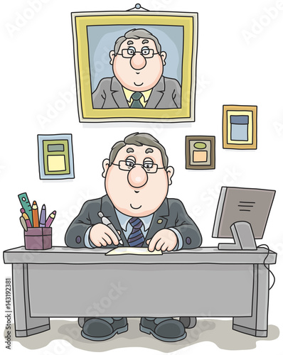 Businessman in his office at table working with documents
