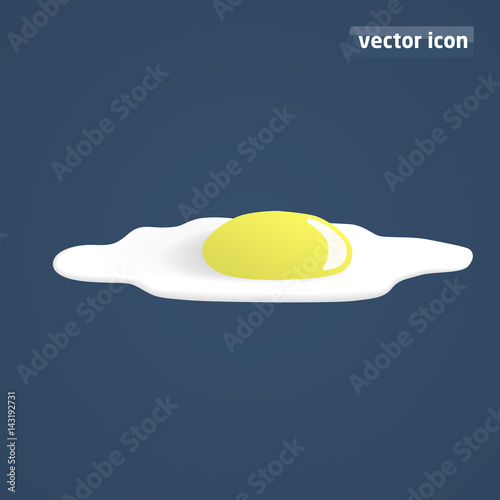 omelette flat shadow vector illustration