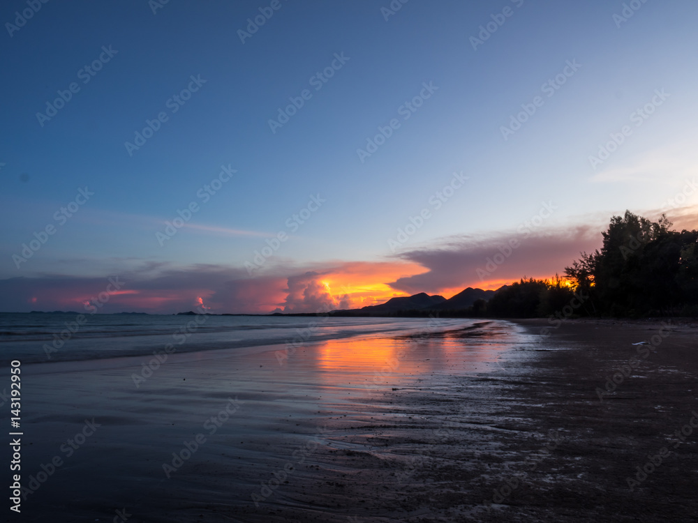 twilight near the beach