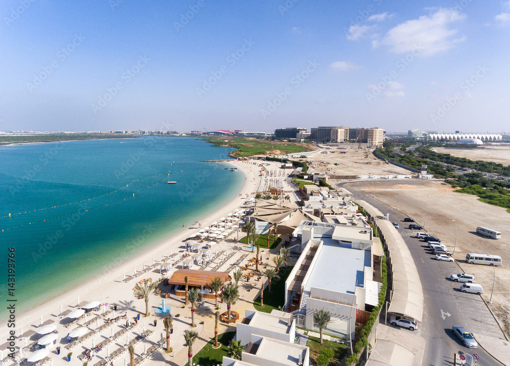 Abu Dhabi Ras Island Beach aerial view