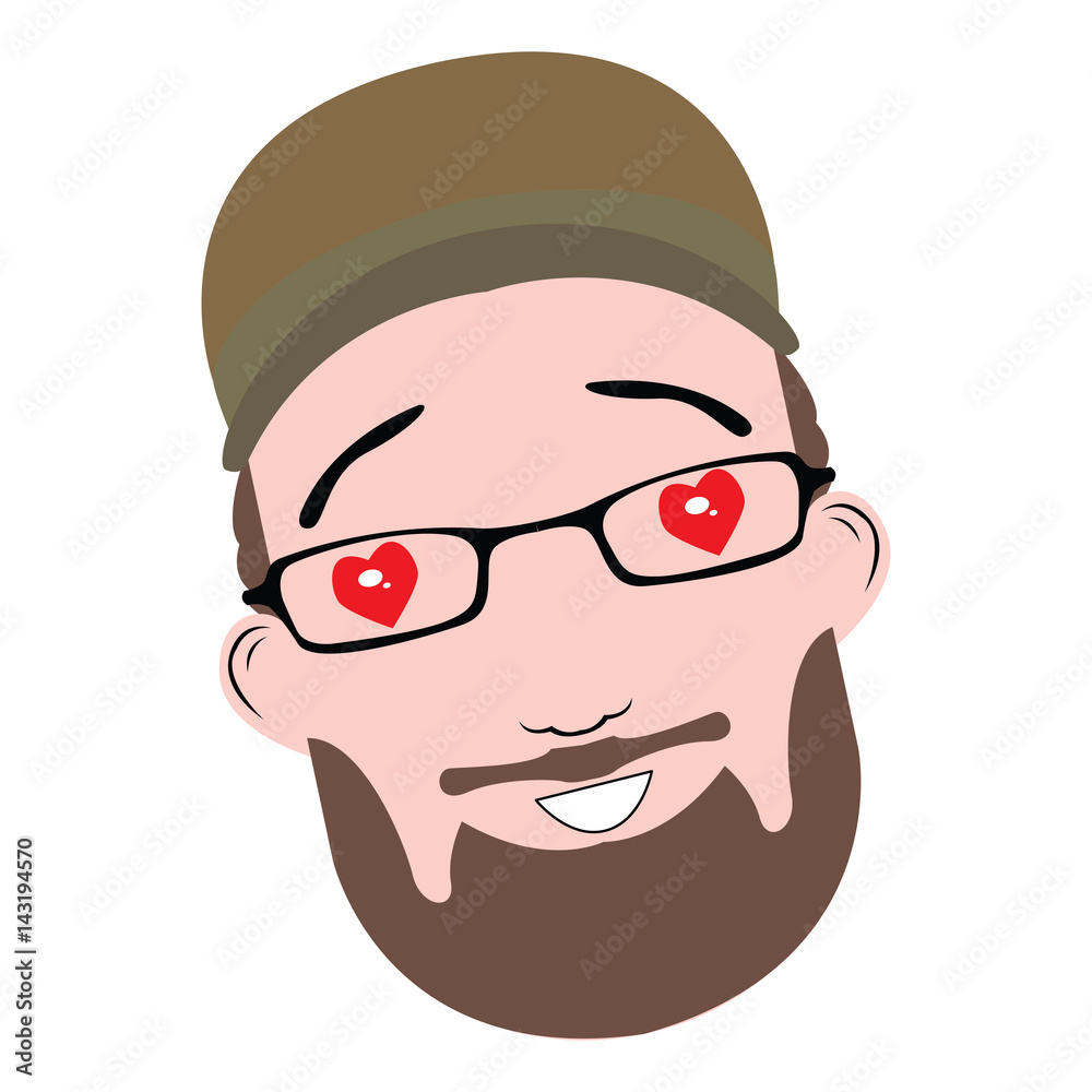 Isolated happy avatar of a man, Vector illustration Isolated happy avatar of a man, Vector illustration