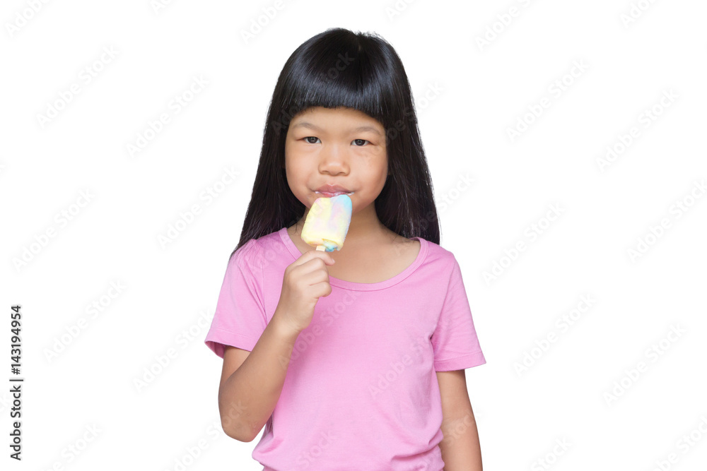 asian child eating ice-cream isolated asian child eating ice-cream isolated