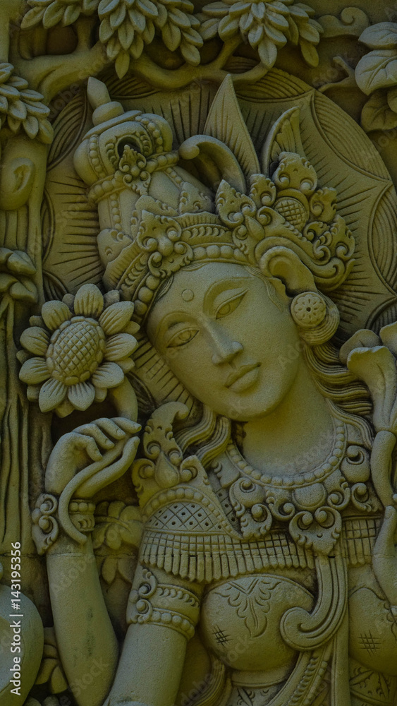 Relief im Tempel, Bali