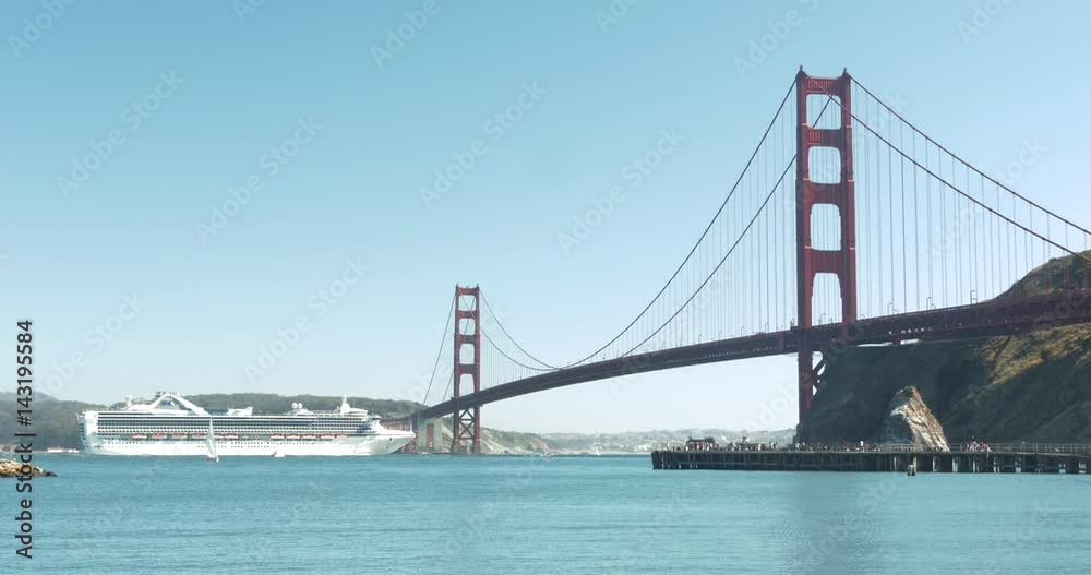 Ferry Passing Beneath Golden Gate Bridge, San Francisco Ferry Passing Beneath Golden Gate Bridge, San Francisco