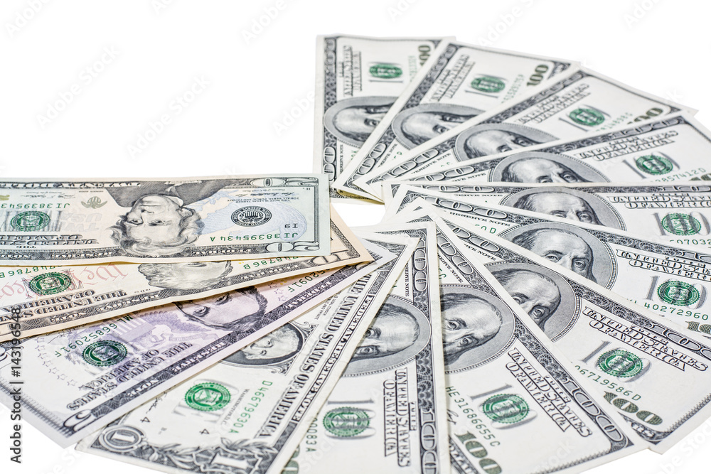 A stack of one hundred dollar bills fan A stack of one hundred dollar bills fan