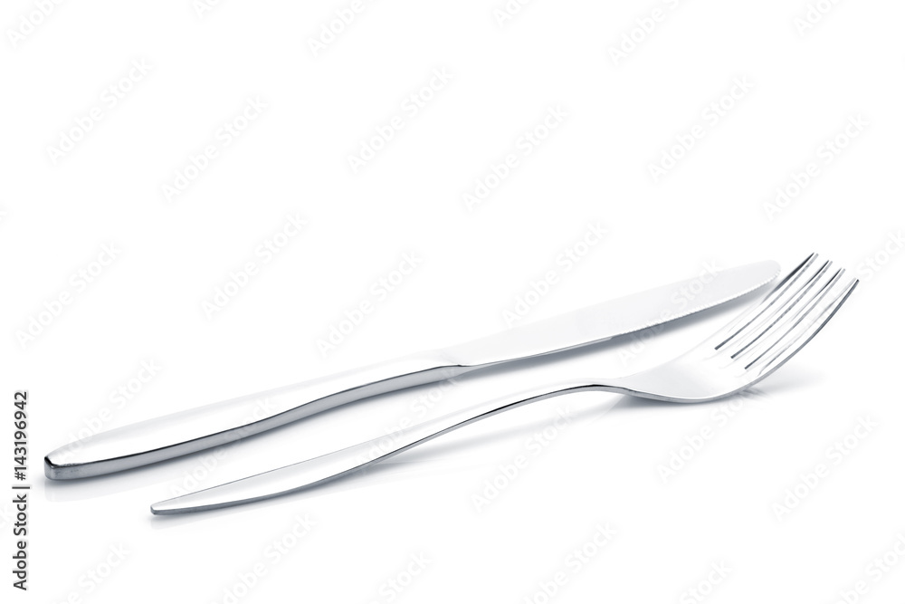Silverware or flatware set of fork and knife