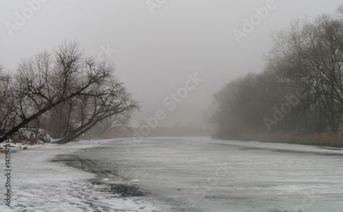 Winter on the frozen river © ekulik2011