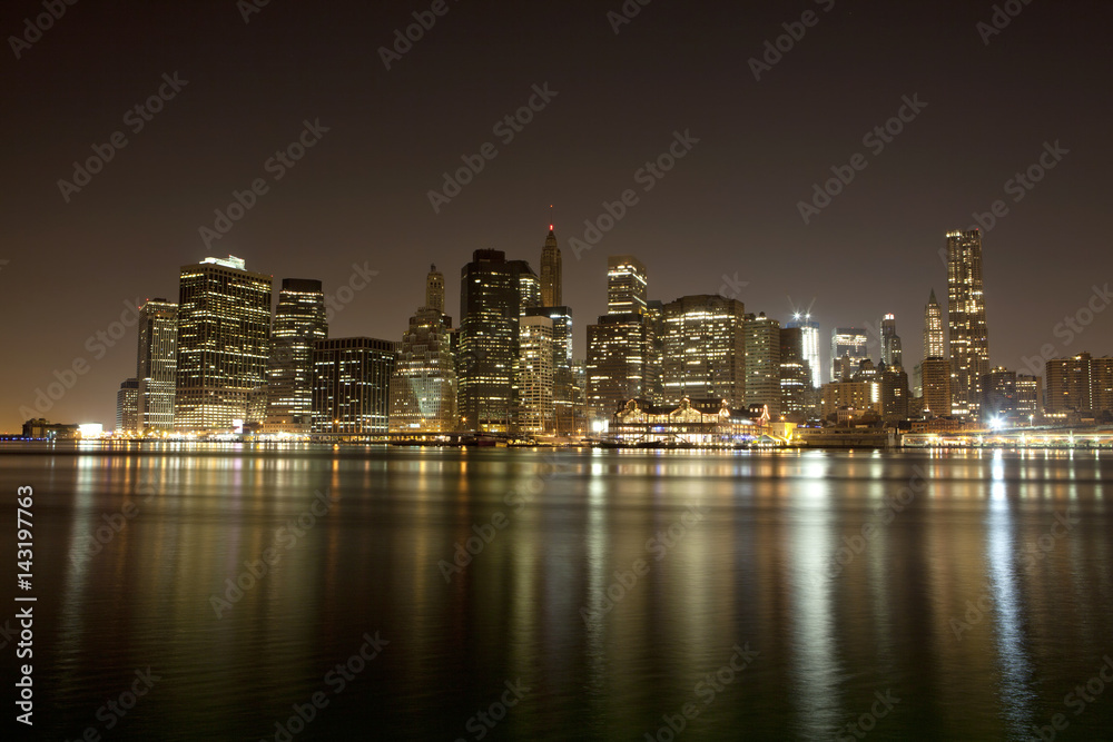 Manhattan skyline at Night Lights