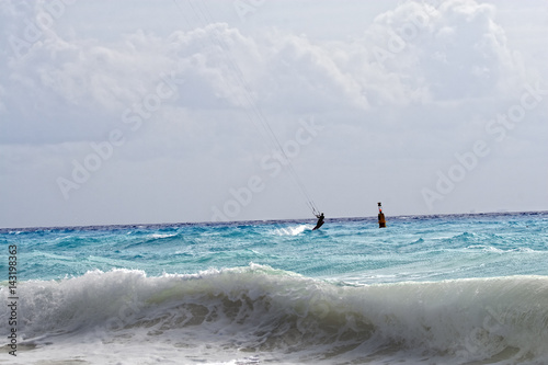 Ready to fly up kite surfer