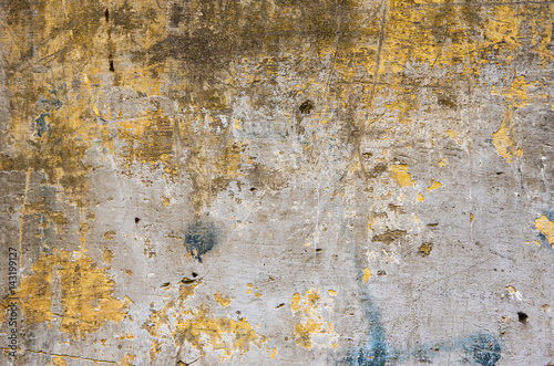 Vintage yellow wall, grunge background, texture