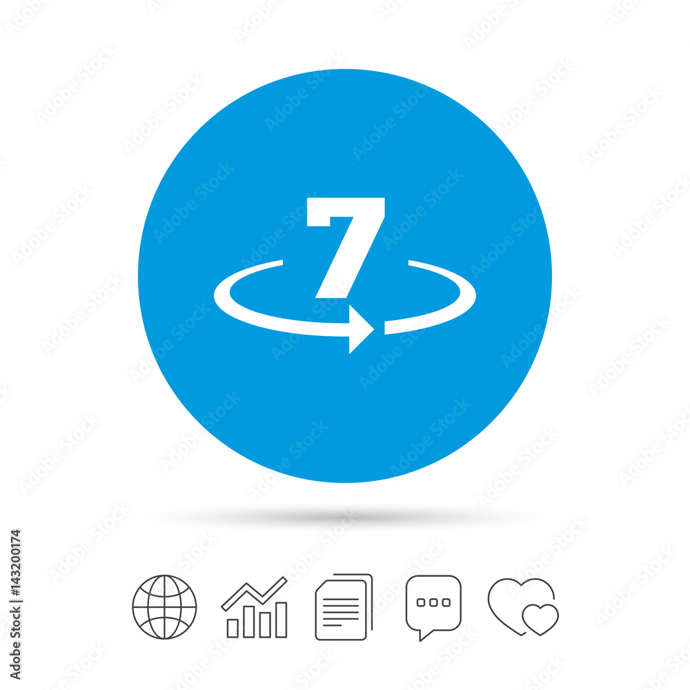 Return of goods within 7 days sign icon. Return of goods within 7 days sign icon.