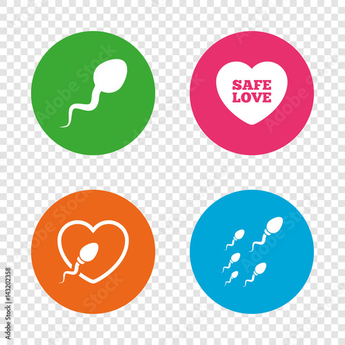 Sperm icons. Fertilization or insemination signs.