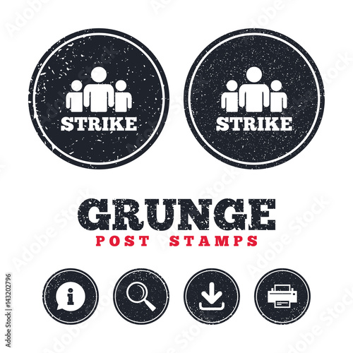 Strike sign icon. Group of people symbol.