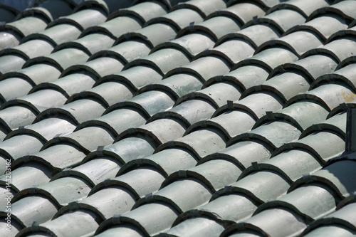 Roof with repeating patterns for background or texture