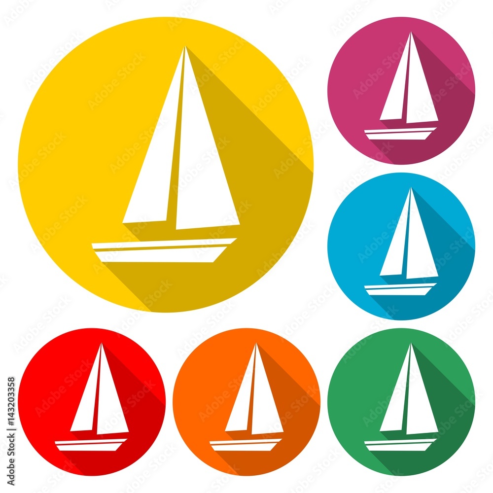 Boat Icon Flat Graphic Design - Illustration