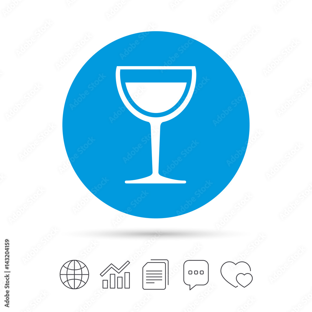Wine glass sign icon. Alcohol drink symbol. Wine glass sign icon. Alcohol drink symbol.