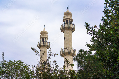 Haifa, the district - Kababir. Minarets of the mosque Mirza Basheer-ud-Din Mahmood Ahmad photo
