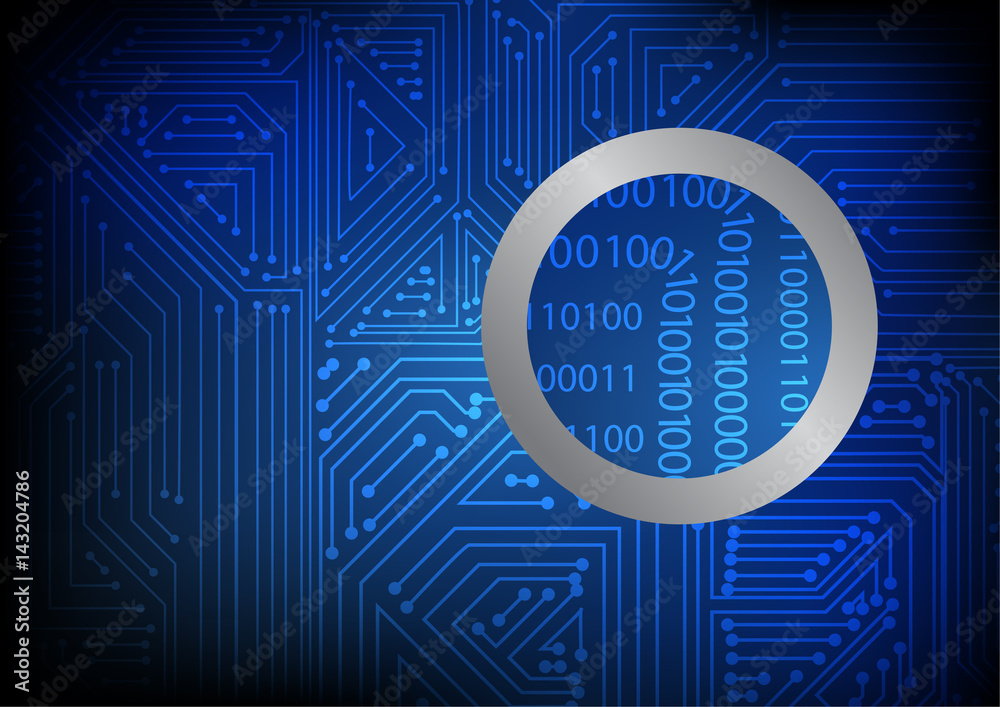 Fototapeta premium Vector : Binary code in electronic circuit board