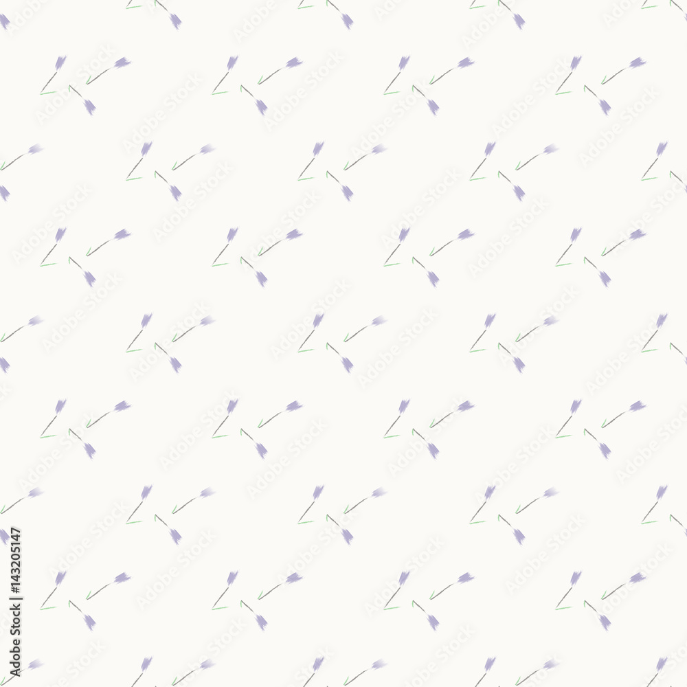 Fototapeta premium Geometric blue flowers gray simple seamless abstract pattern