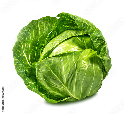 Green cabbage isolated on white