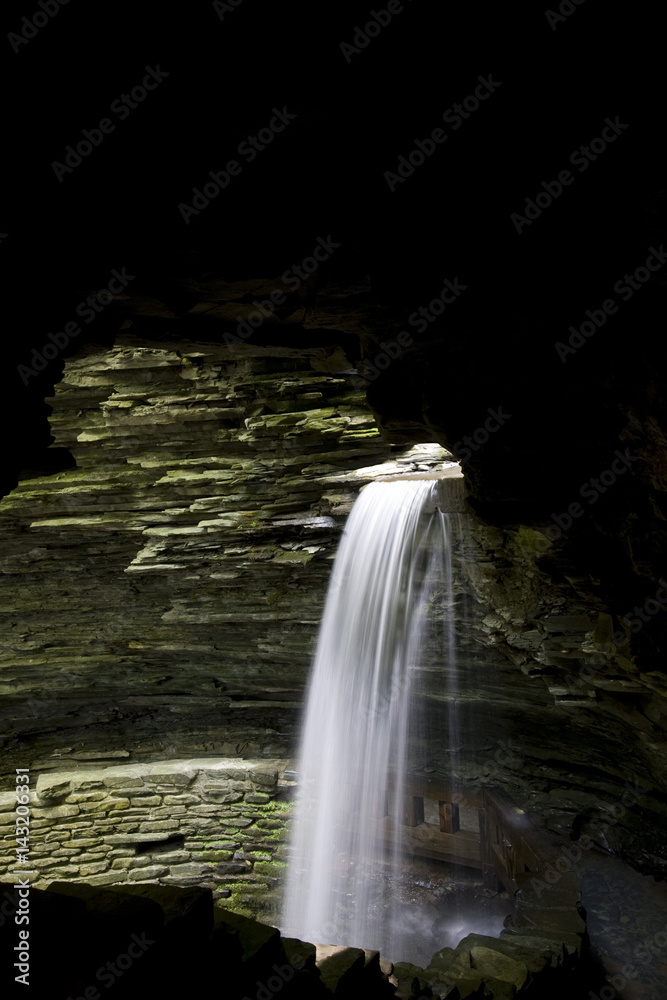 Finger lakes region waterfall in the summer