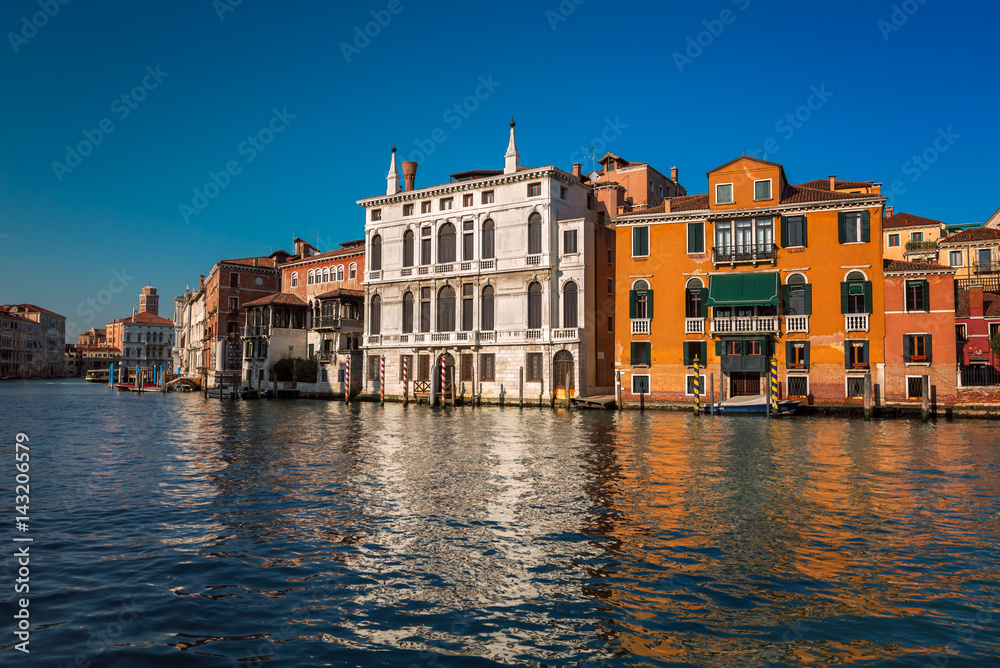 Grand Canal and Palazzo Giustinian Lolin in Venice, Italy