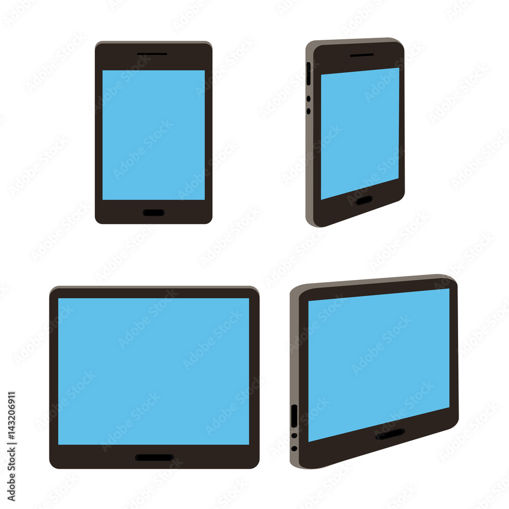 Smartphone and Tablet PC with Blank Screen Smartphone and Tablet PC with Blank Screen