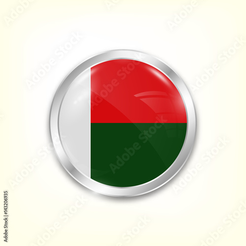 Round button national flag of Madagascar with the reflection of light and shadow. Icon country. Realistic vector illustration. Free Download Round button national flag of Madagascar with the reflection of light and shadow. Icon country. Realistic vector illustration. - GFXLoad