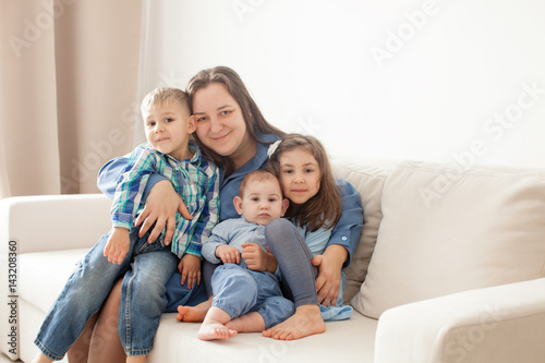 Mother and three children