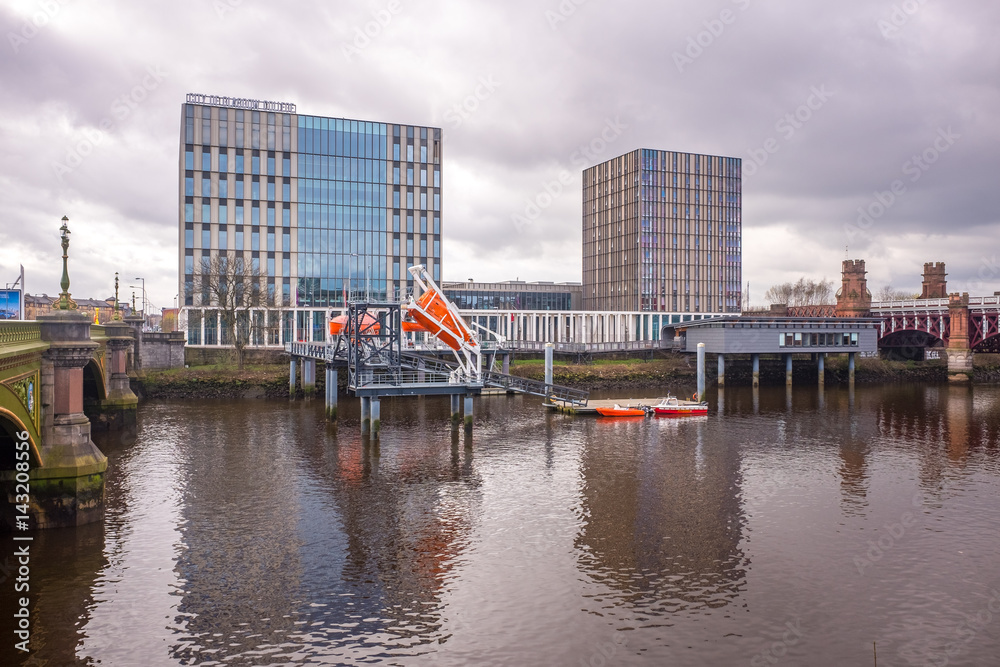 Glasgow City College Main Building on the banks of the river clyde- Scotland