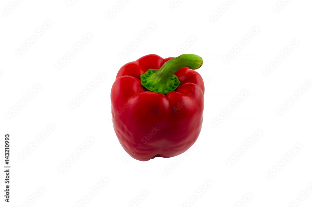 Juicy red pepper. Red pepper isolated on white background.