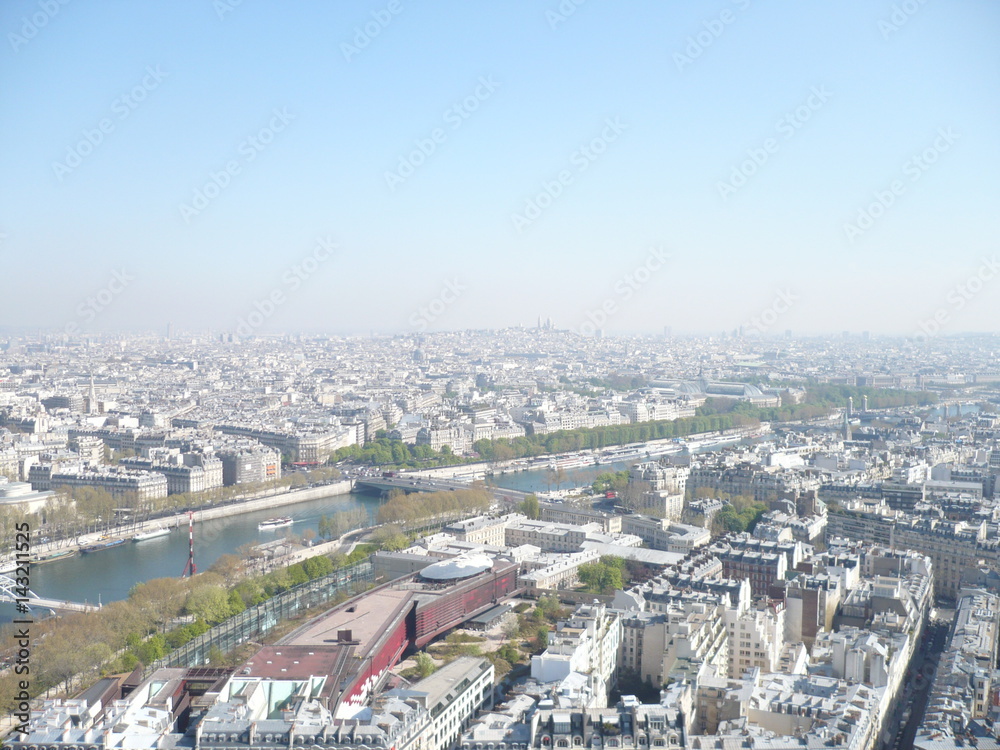 View on Paris in sunlight