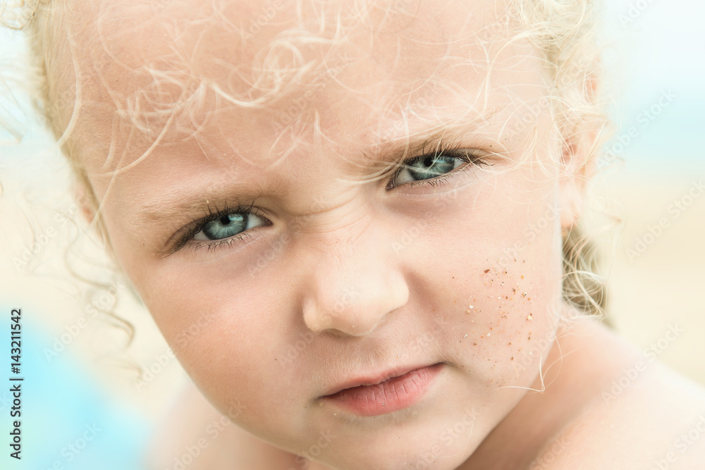 beach; little; girl; face; child; summer; kid; kids; beautiful; portrait; vacation; blue; cute; fashion; person; childhood; eyes; beauty; view; frowning beach; little; girl; face; child; summer; kid; kids; beautiful; portrait; vacation; blue; cute; fashion; person; childhood; eyes; beauty; view; frowning