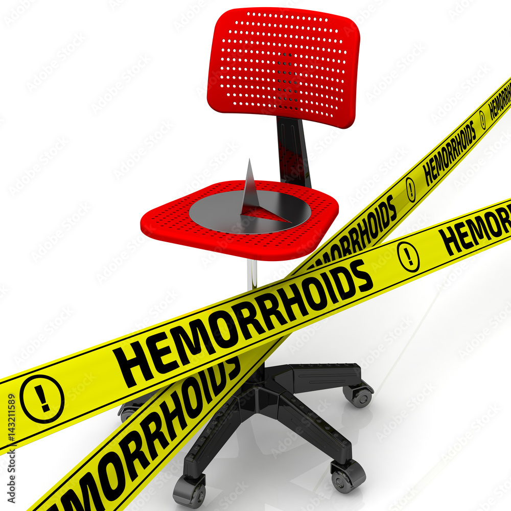 Caution hemorrhoids! A large and sharp thumbtack lying on an office