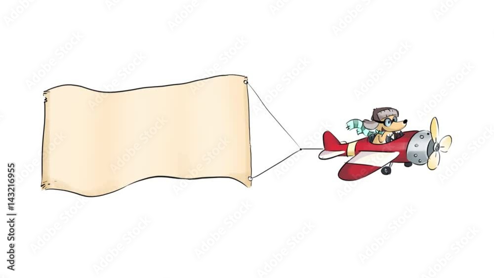 Avion con pancarta con fondo blanco