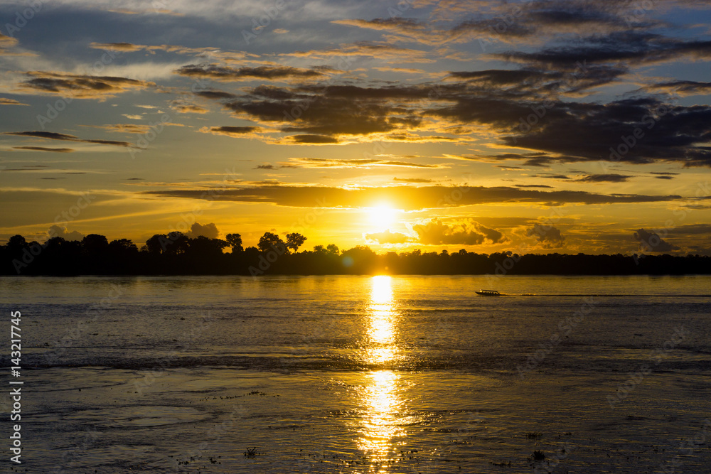 Amazon Sunset and Boat