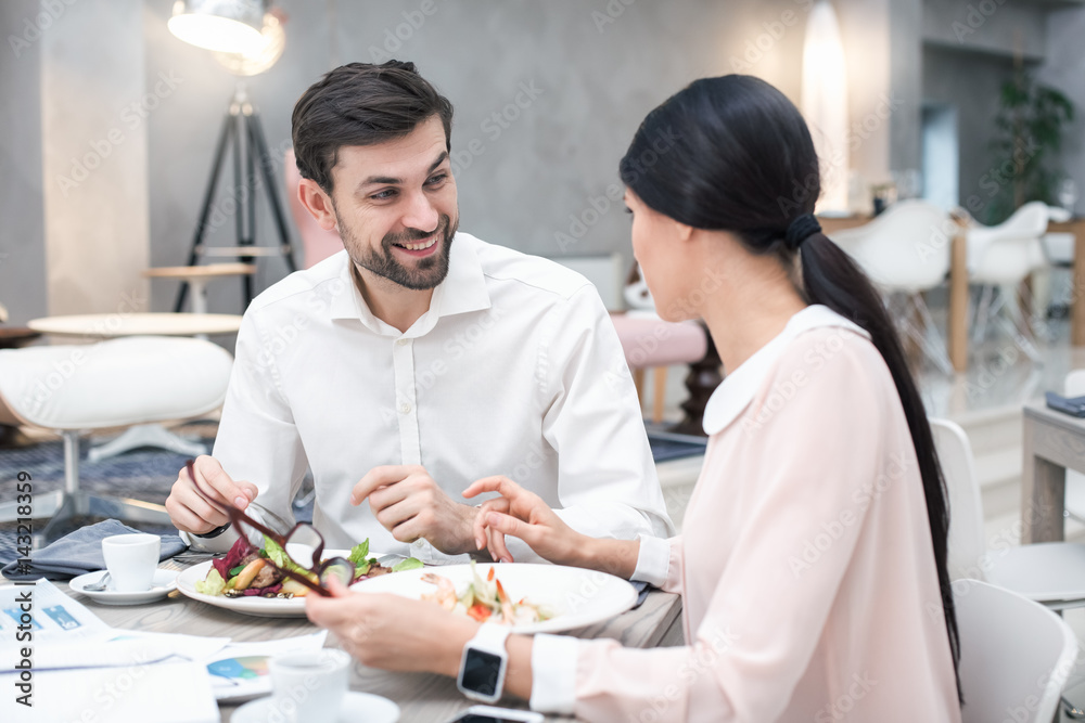 Business meeting in luxury restaurant Business meeting in luxury restaurant