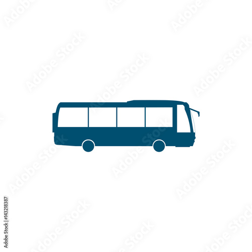 city public bus, navy bus symbol on white backgroud