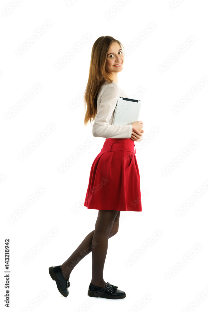student girl using tablet pc student girl using tablet pc