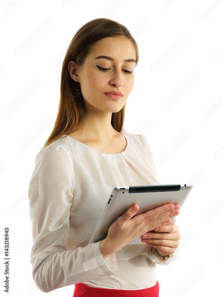 student girl using tablet pc student girl using tablet pc