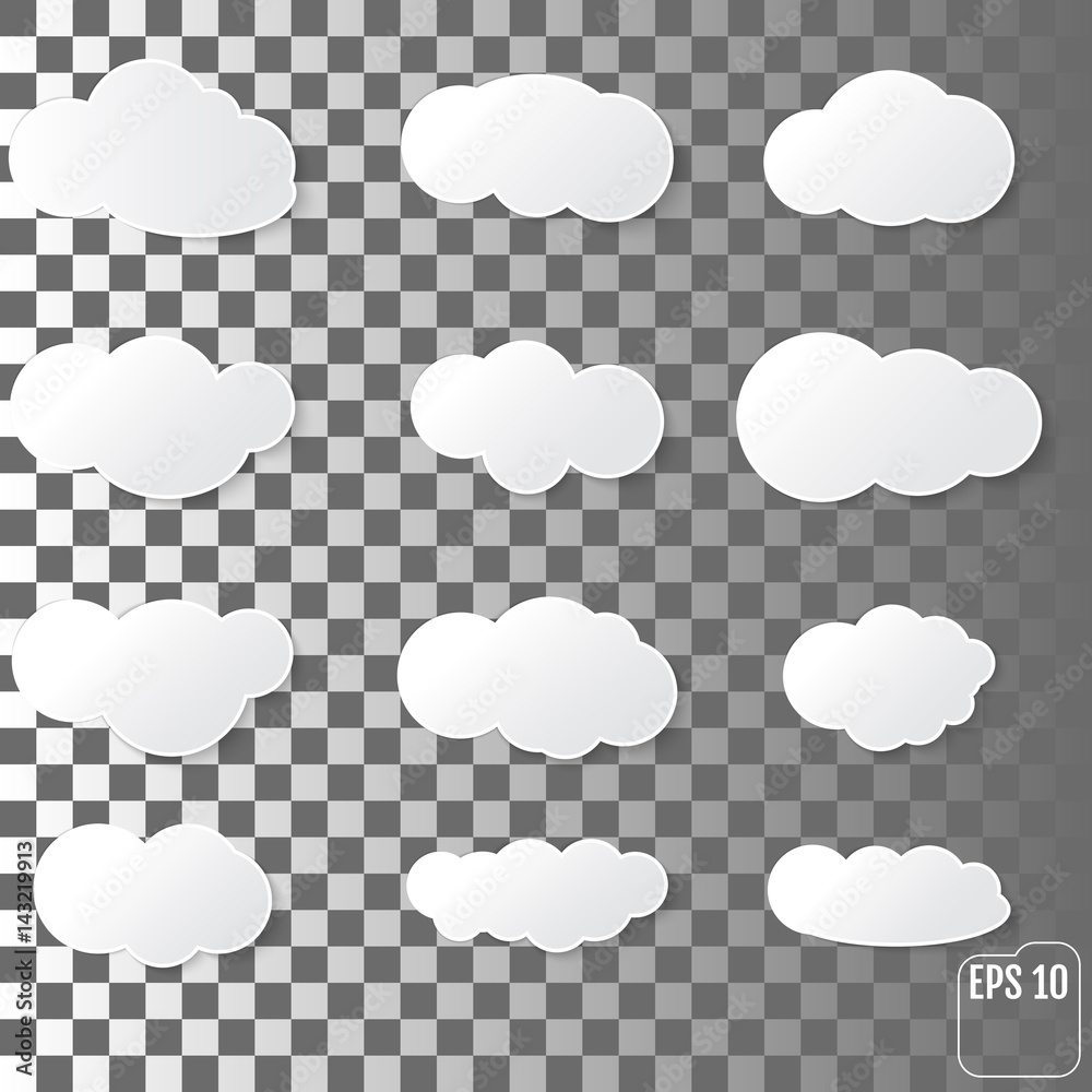 Set of different clouds. collection for web, art and app design ...
