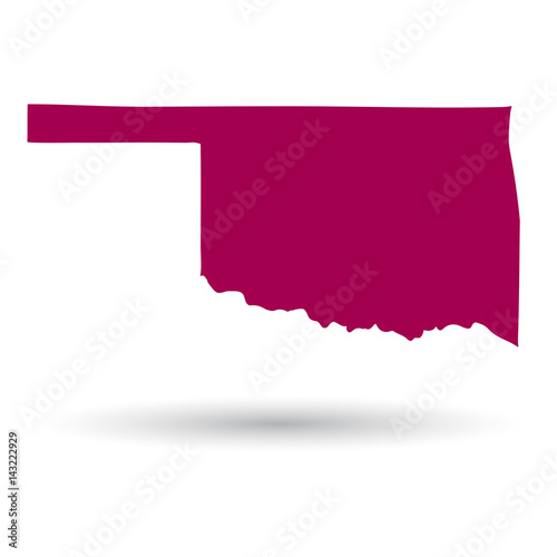 Map of the U.S. state of Oklahoma on a white background
