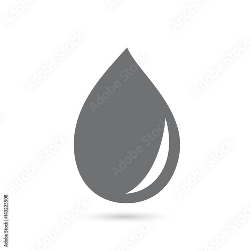 Icon of a drop of gray water on a white background