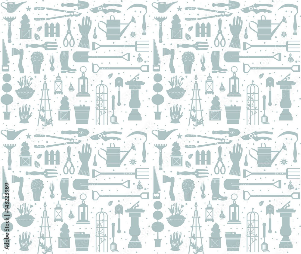 Garden tool seamless pattern Garden tool seamless pattern