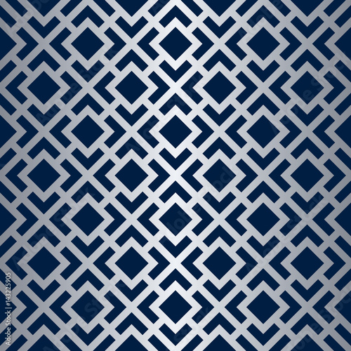 Seamless Art Deco Pattern with Silver Gradient