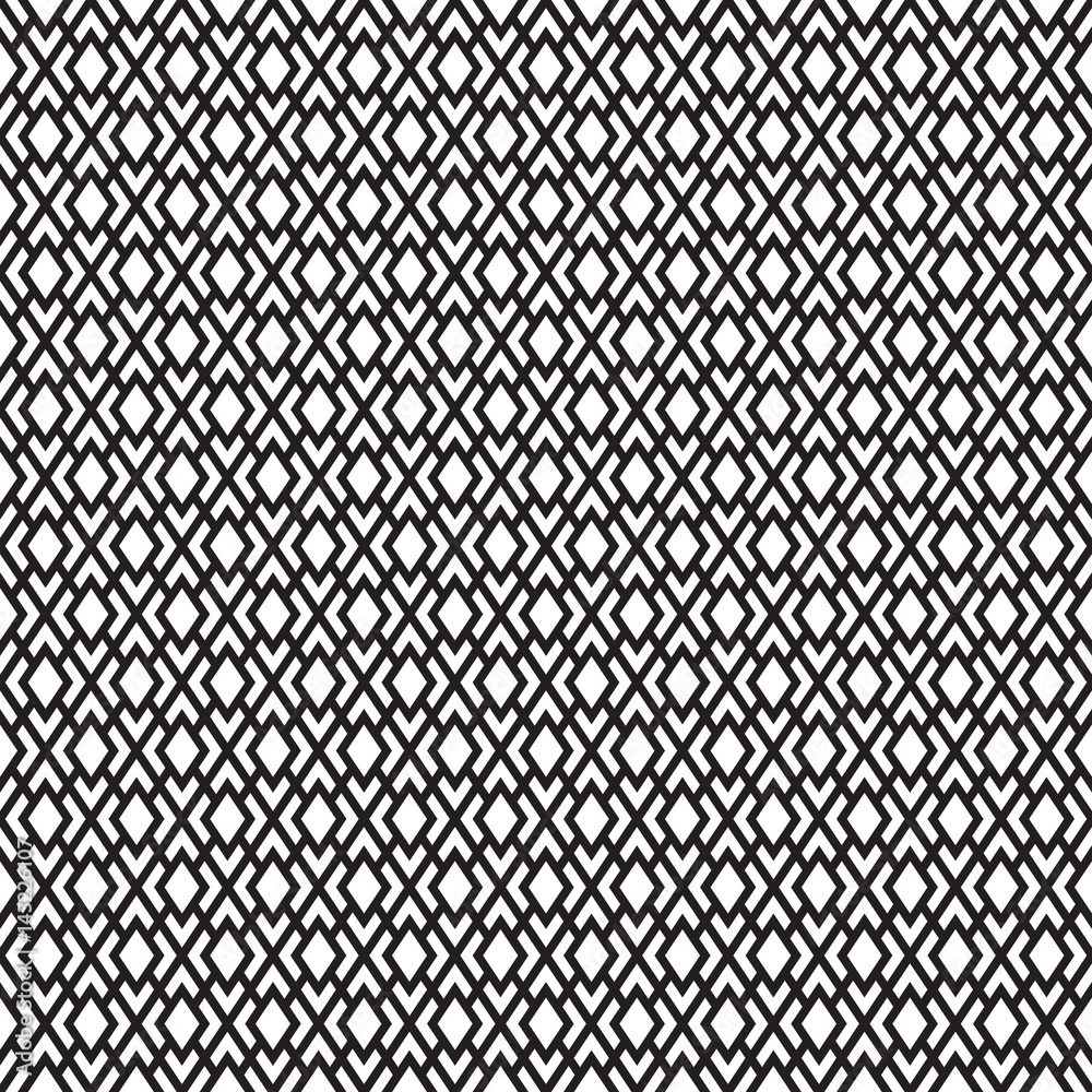 Fototapeta premium Abstract Seamless Black and White Art Deco Lattice Vector Pattern