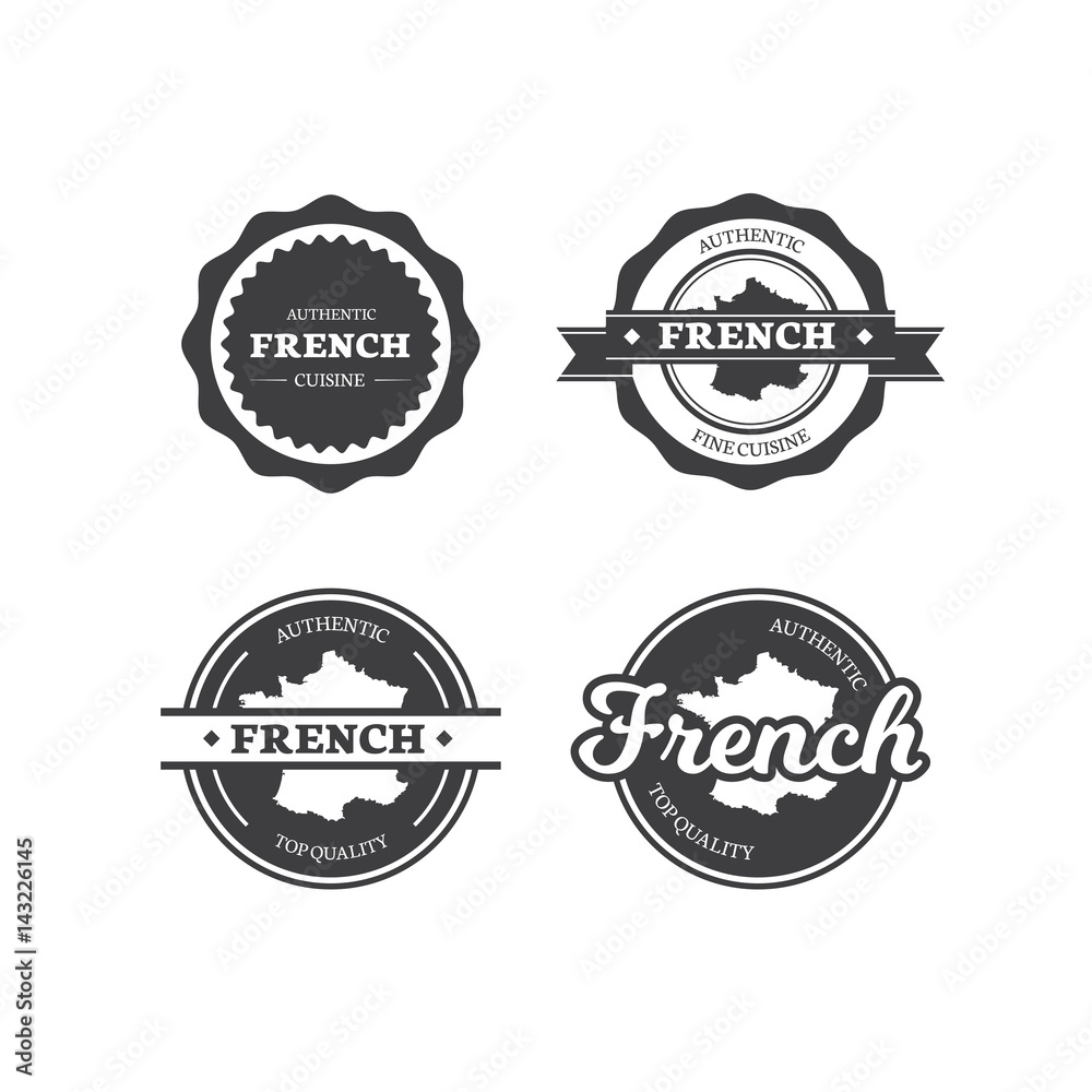 French Restaurant Cuisine Labels