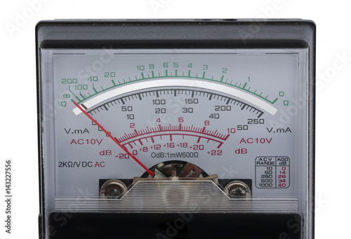 Multimeter with arrows on white background